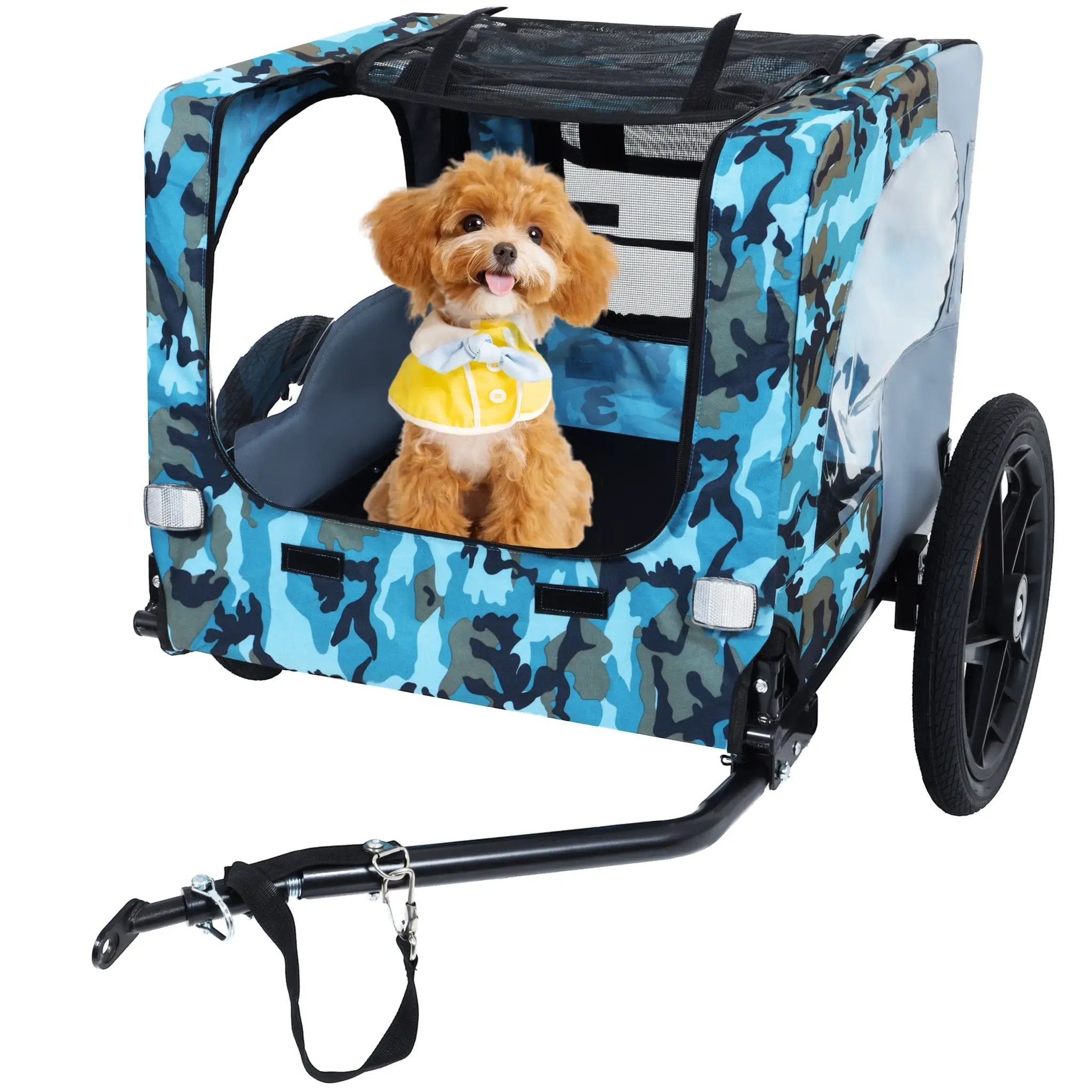 Outdoor Heavy Duty Collapsible Pet Bike Trailer with 16-Inch Wheels by HouseOfZazla