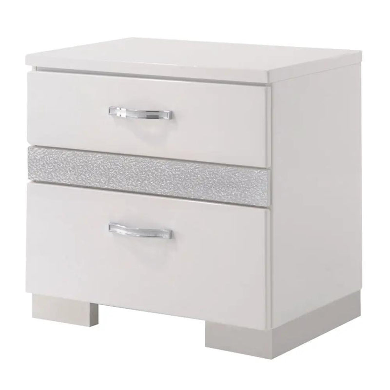 Naima II - Nightstand - White High Gloss by Unique Piece Furniture