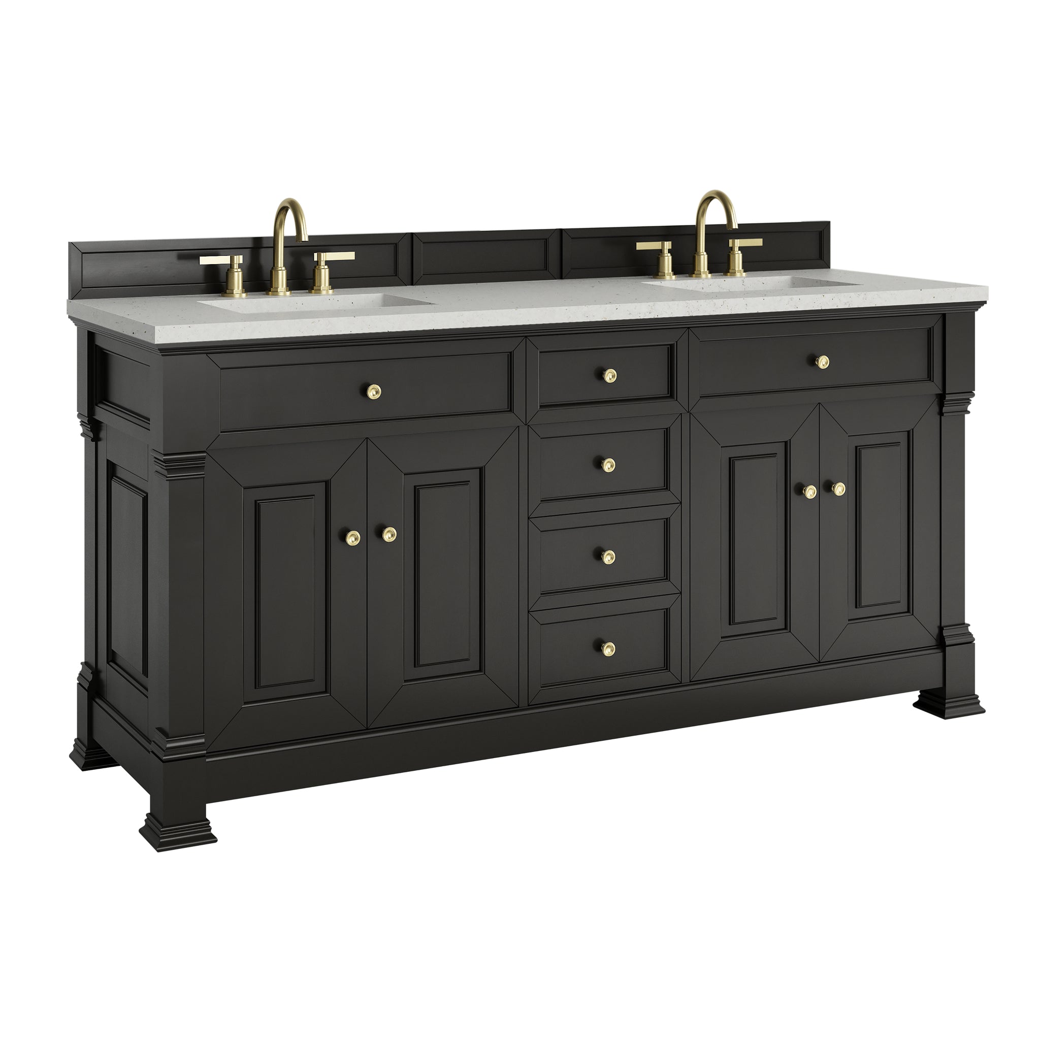 James Martin Brookfield 72" Double Bathroom Vanity, Black Onyx, view 28