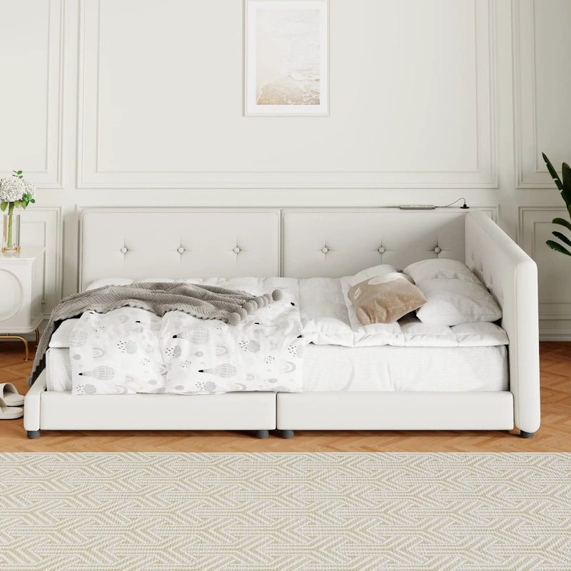 Modern Upholstered Platform Bed With USB Ports And LED Belt by Unique Piece Furniture