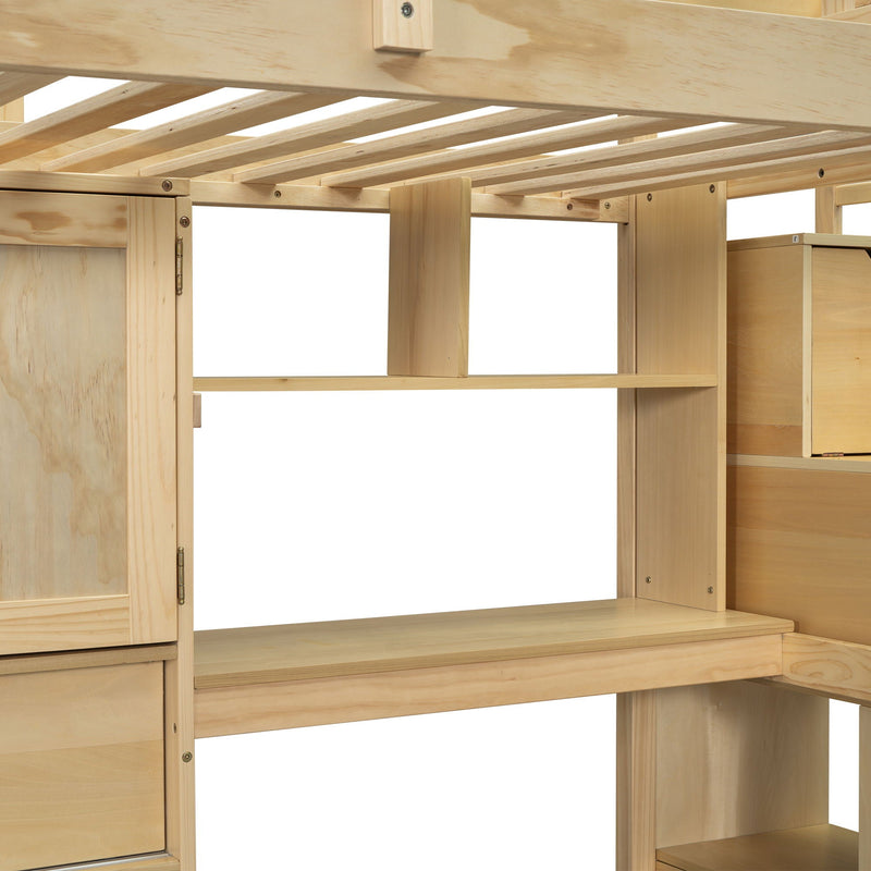 Loft Bed With Built In Desk And Staircase