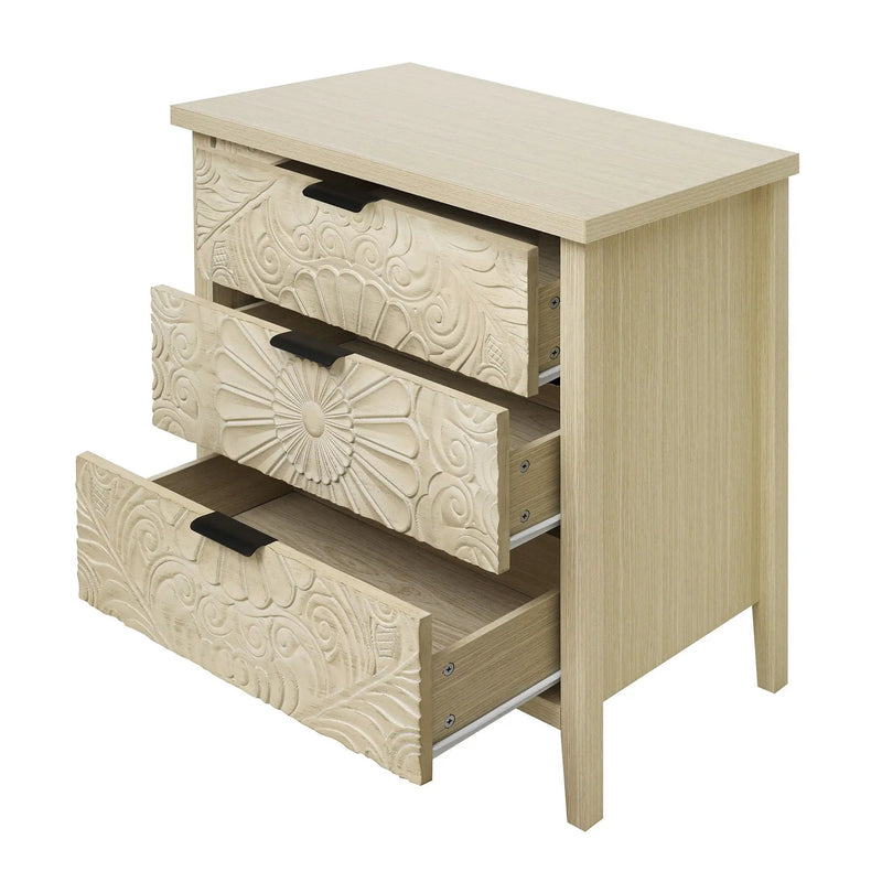 3 Drawer Cabinet - Natural Wood Finish by HouseOfZazla
