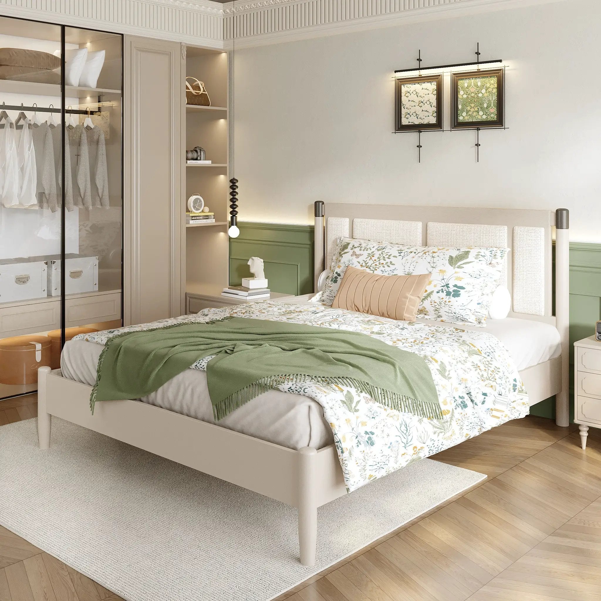 Solid Wood Queen Bed - Heavy Duty Support by HouseOfZazla