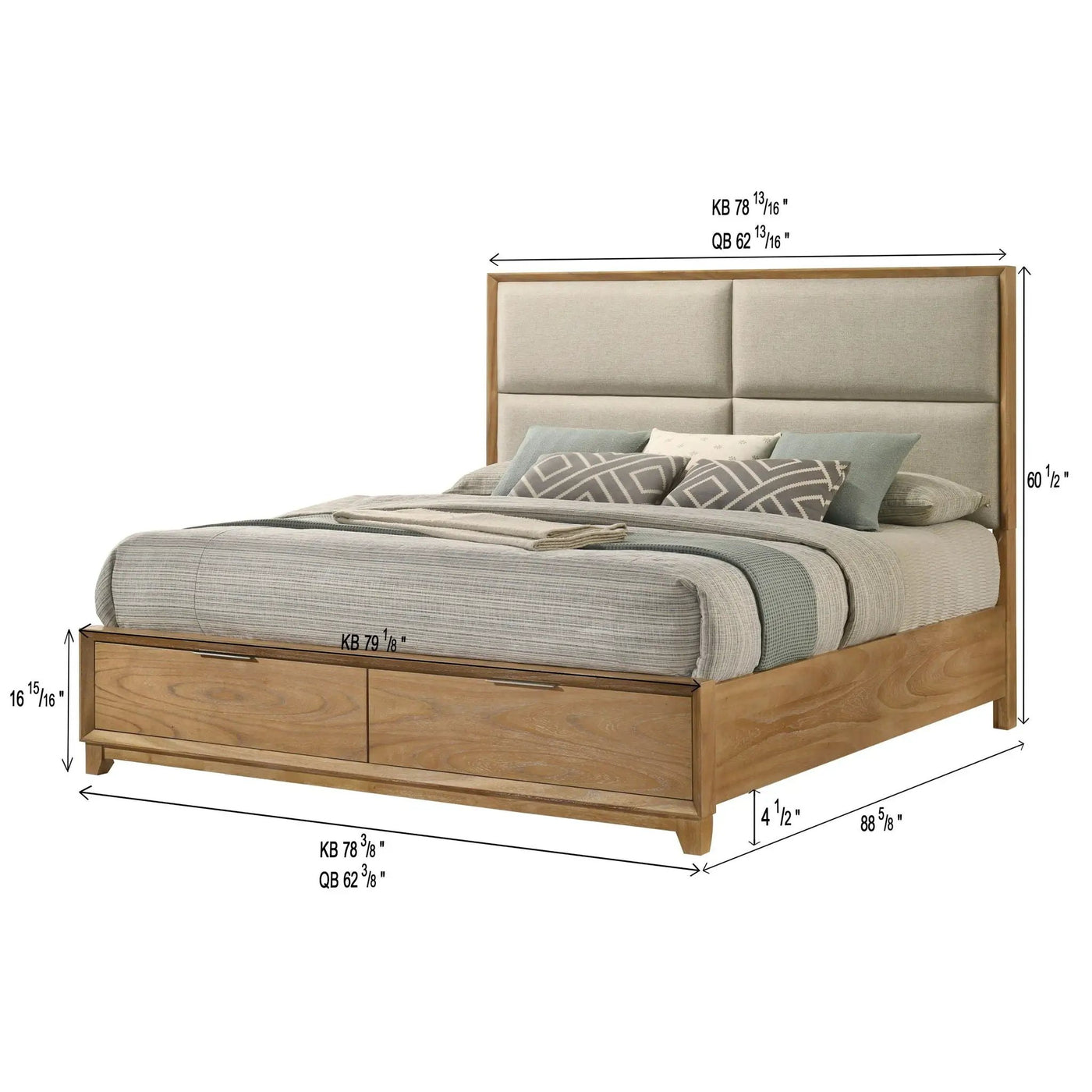Contemporary Storage Platform Bed With Ultra Plush Headboard by Unique Piece Furniture