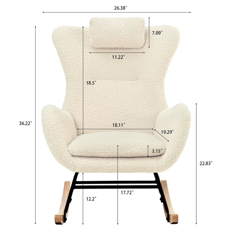 Rocking Chair Nursery Teddy Upholstered Rocker Glider Chair by HouseOfZazla