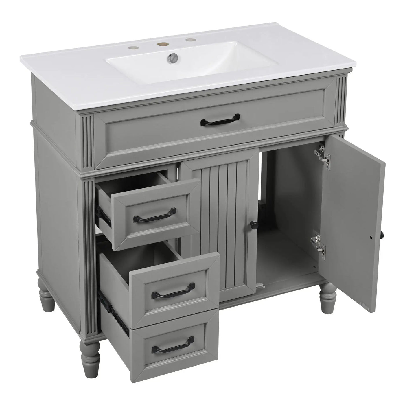 Bathroom Vanity With Sink, Freestanding Cabinet & Drawers by HouseOfZazla