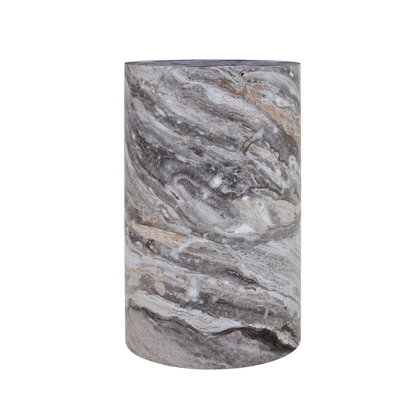 Simple Marble Textured Cylindrical Coffee Table Material - Gray by Unique Piece Furniture