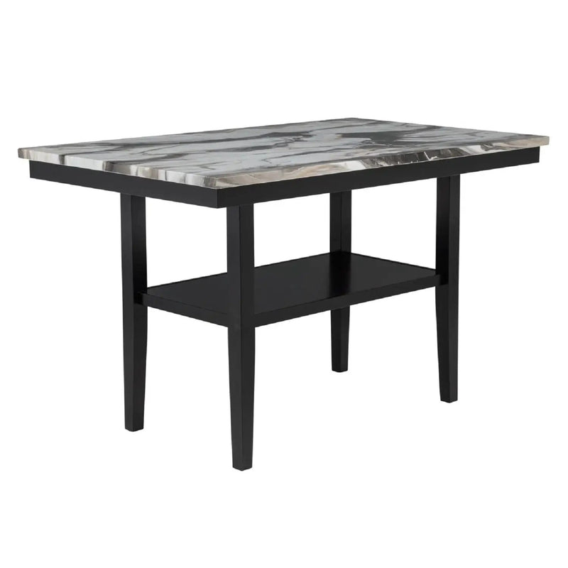Counter Dining Table With Storage Bottom Shelf For Kitchen - Black by Unique Piece Furniture