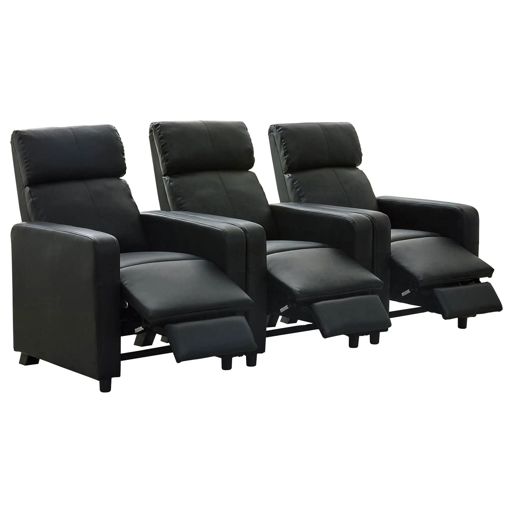 Toohey Upholstered Tufted Recliner Living Room Set Black by Unique Piece Furniture