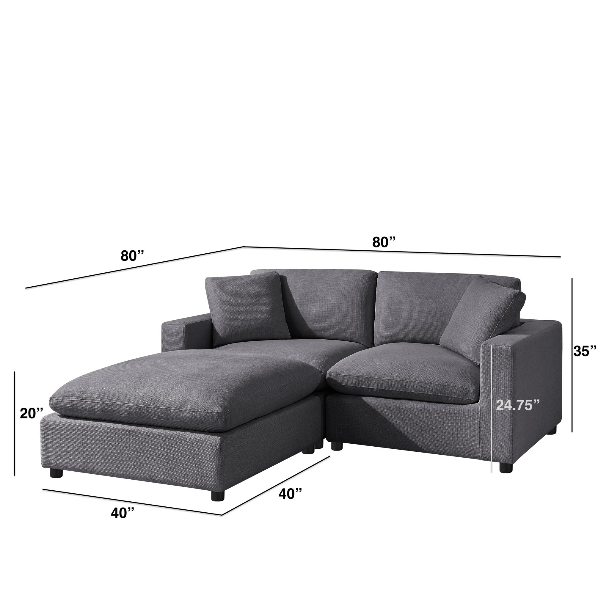 Cassandra - Sofa With Ottoman by HouseOfZazla