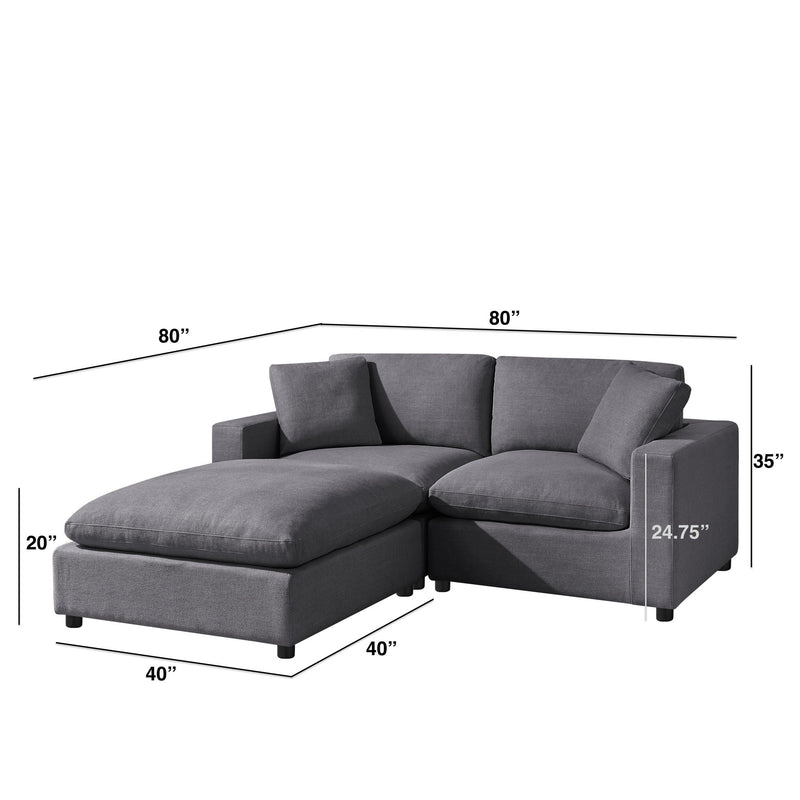 Cassandra - Sofa With Ottoman by HouseOfZazla