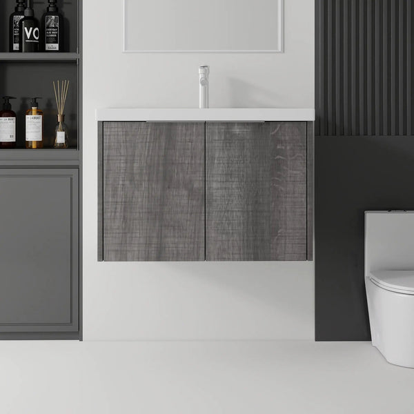 36 Inch Floating Bathroom Vanity with Ceramic Sink and Soft-Close Door