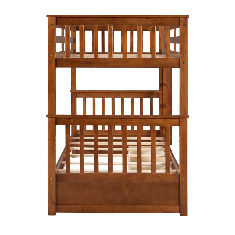 Bunk Bed With Ladders And 2 Storage Drawers
