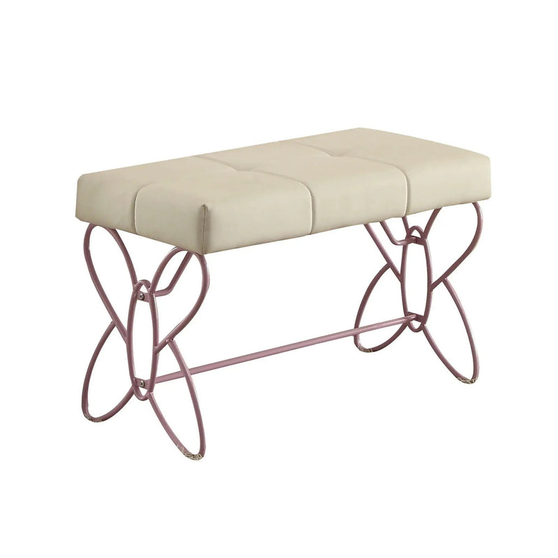 Priya II - Synthetic Leather Purple Bench - Purple / White by Unique Piece Furniture