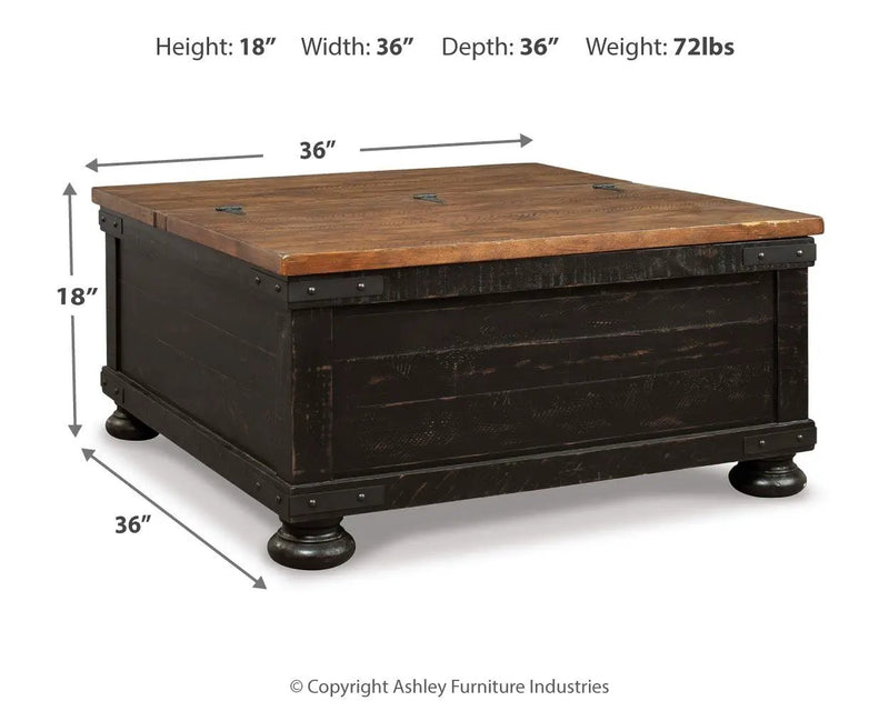 Valebeck - Lift Top Cocktail Table - Black / Brown by Unique Piece Furniture