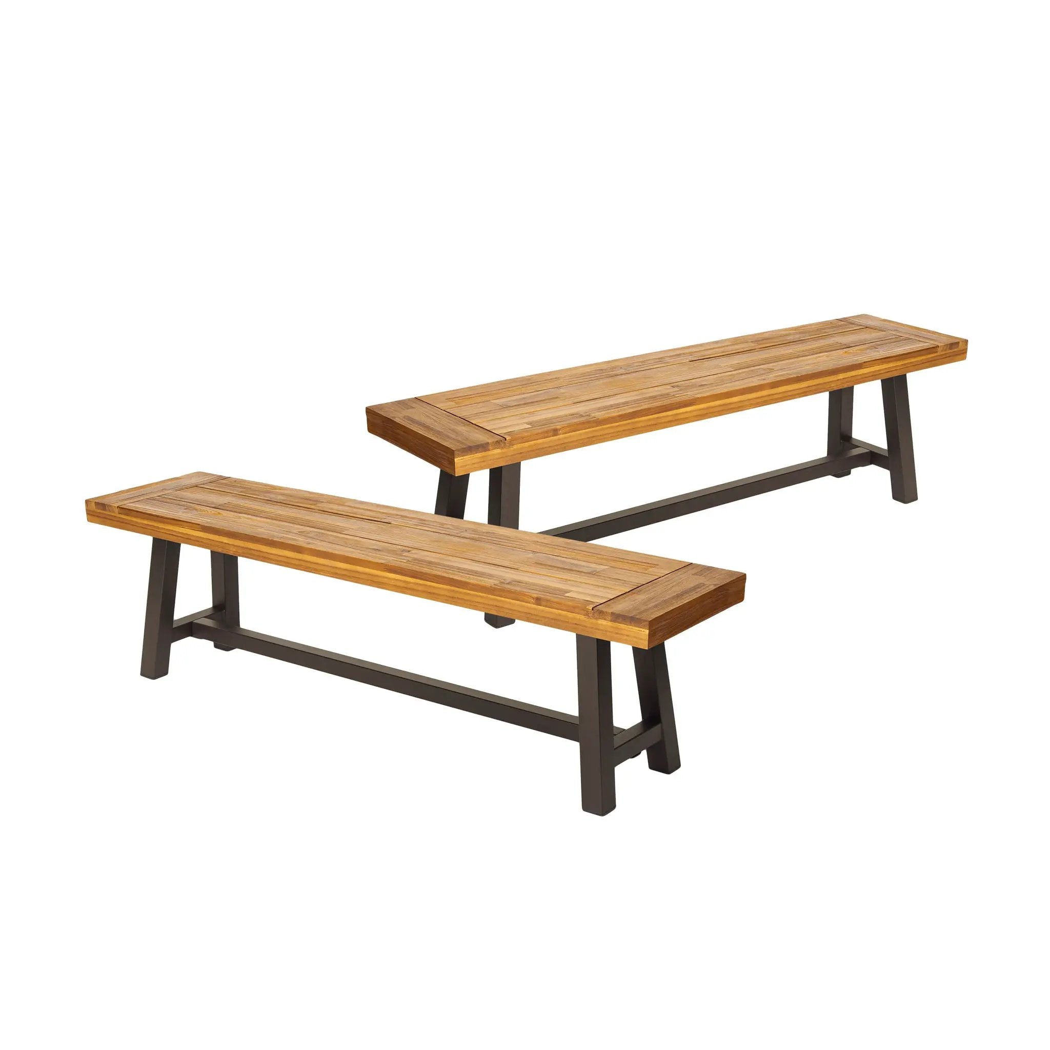 Tranquilizer Outdoor Acacia Wood Bench With Slat Panel Design by HouseOfZazla