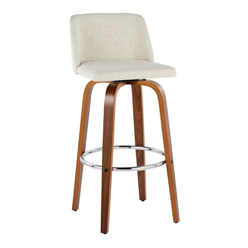 Toriano - Contemporary, Fixed Height Barstool Swivel & Round Footrest (Set of 2) by Unique Piece Furniture