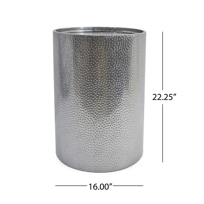 Modern Round Accent Table With Hammered Surface by HouseOfZazla