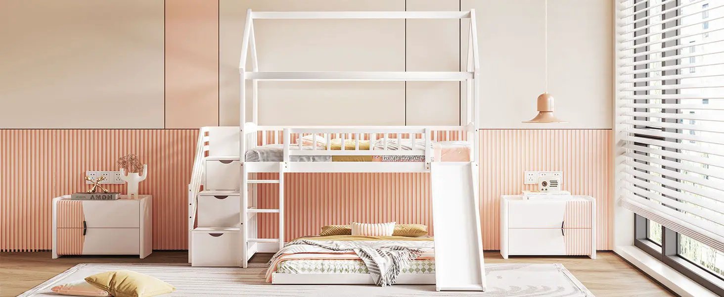 House Bunk Bed With Slide by HouseOfZazla