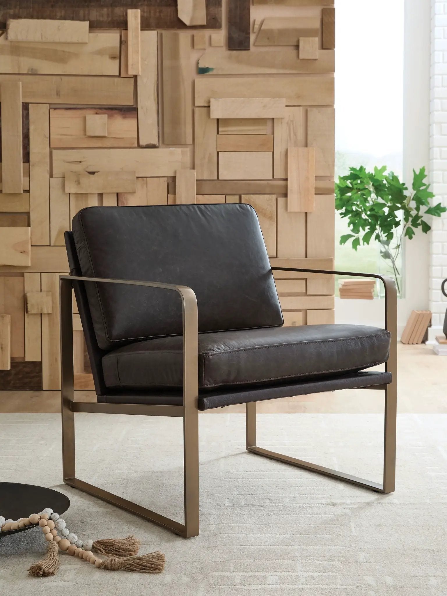 Bradett - Accent Chair - Dark Brown / Gold Finish by Unique Piece Furniture
