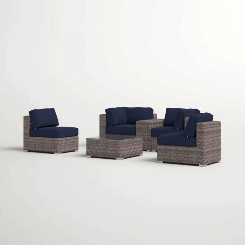 Wicker Seating Group Set With Table And Cushions by HouseOfZazla