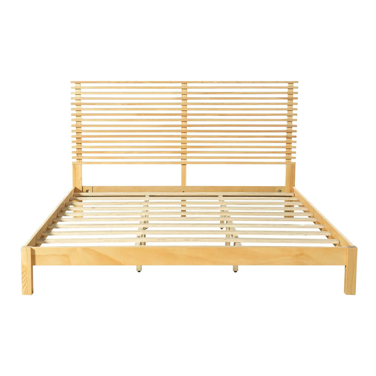 Premium Solid Wood King Size Bed Frame with Headboard by HouseOfZazla