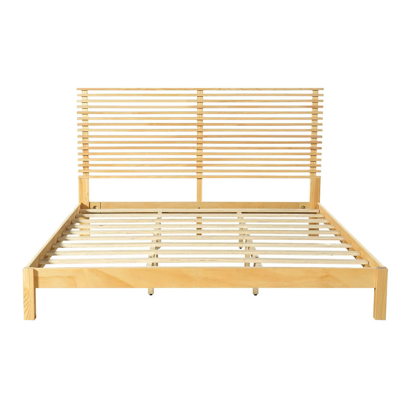 Premium Solid Wood King Size Bed Frame with Headboard by HouseOfZazla