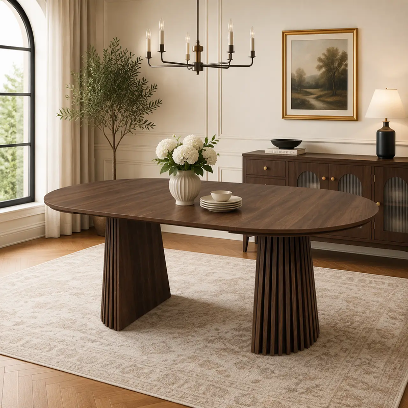 Walnut-Colored Wooden Dining Table by HouseOfZazla