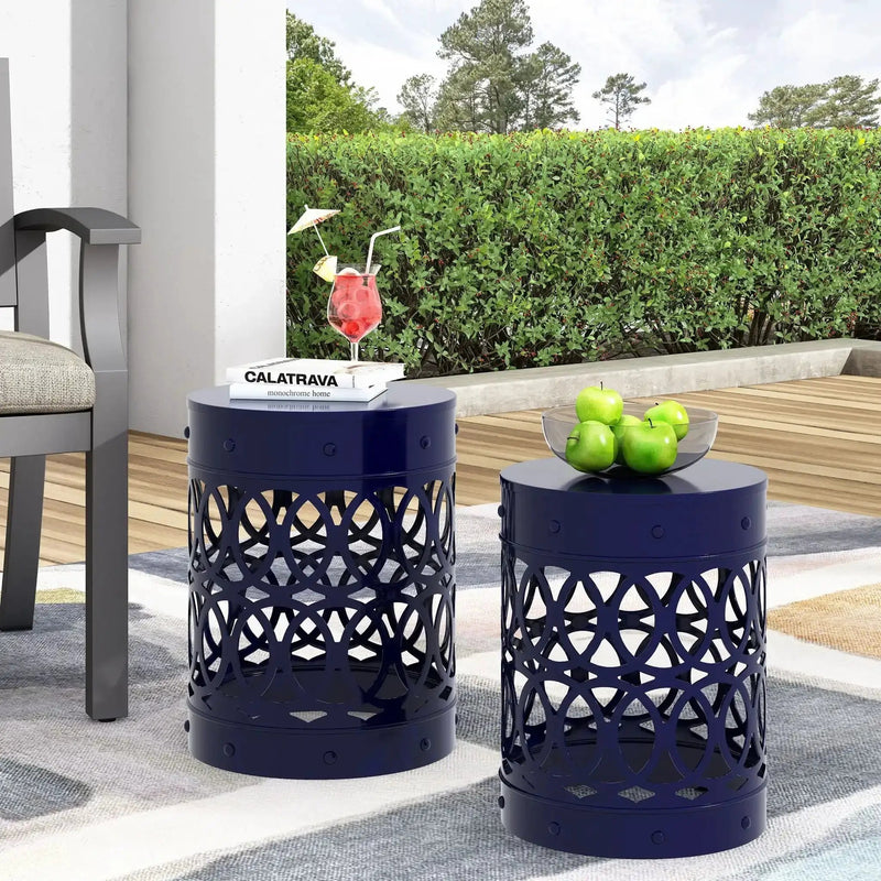 Delight - Powder Coated Iron End Table (Set of 2) by HouseOfZazla