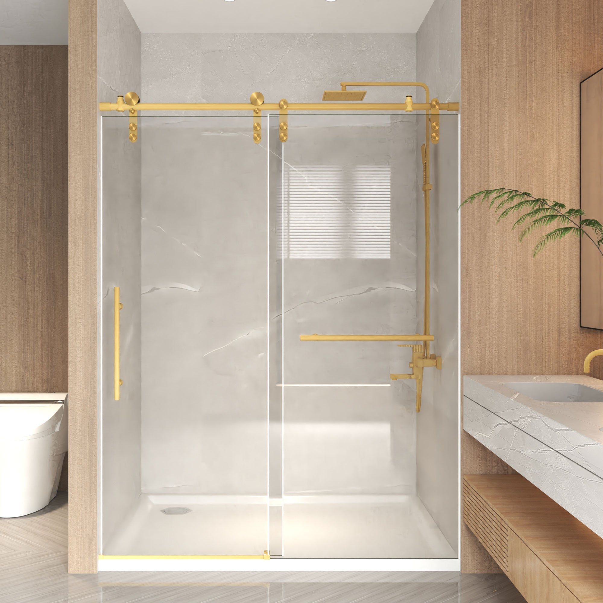 44-48" x 76" Frameless Sliding Shower Door by HouseOfZazla