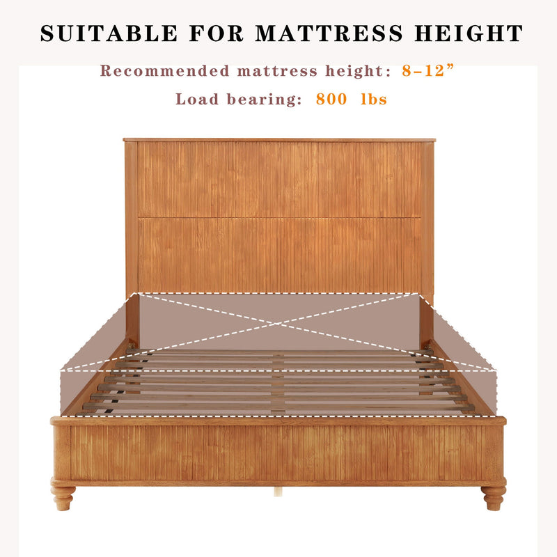 Platform Bed Frame & Tall Headboard by HouseOfZazla