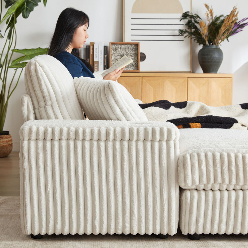 3 Seater Sofa With 2 Ottomans For Living Room by HouseOfZazla