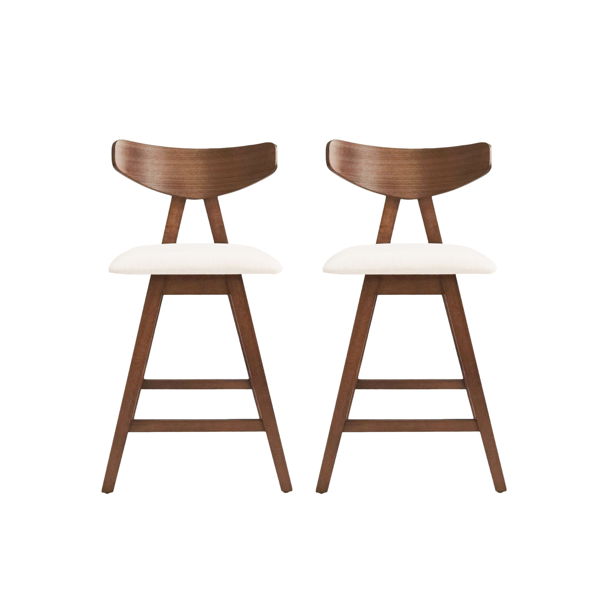 Mid Century Modern Counter Stool With V Shape Frame And Upholstered Seating by HouseOfZazla