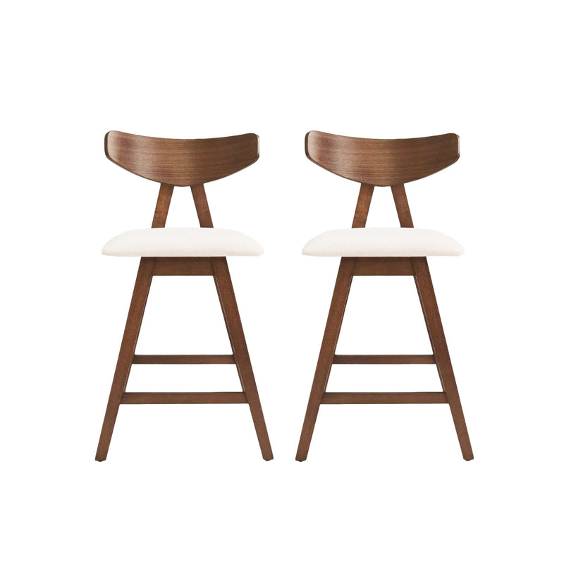 Mid Century Modern Counter Stool With V Shape Frame And Upholstered Seating by HouseOfZazla