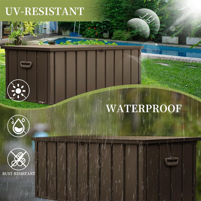 200 Gallon Outdoor Storage Deck Box Waterproof, Large Patio Storage Bin by HouseOfZazla