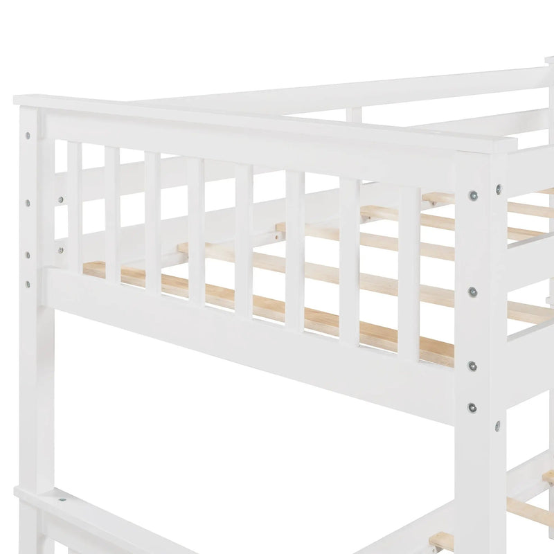 Bunk Bed With Ladders And 2 Storage Drawers