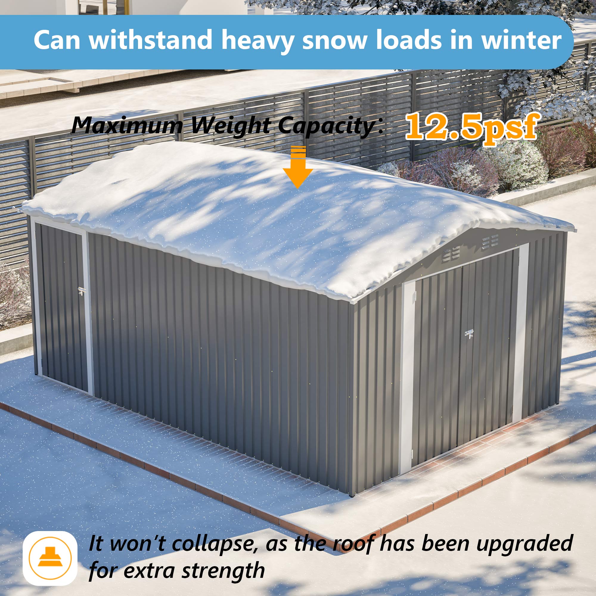 10x14 Ft Outdoor Metal Storage Shed by HouseOfZazla
