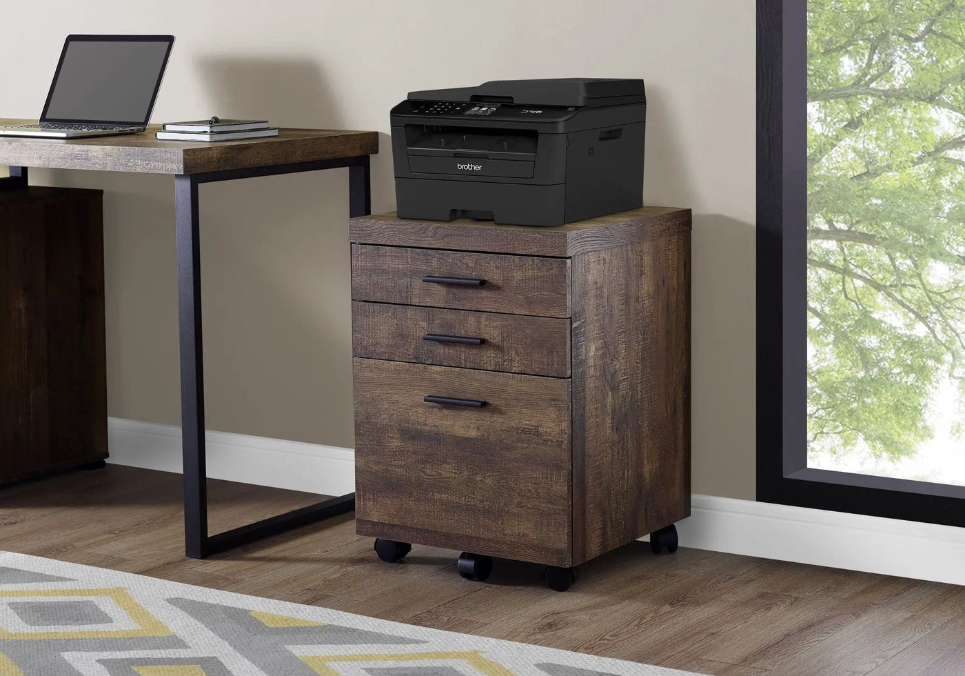 File Cabinet Rolling Mobile Storage Drawers Printer Stand For Office by HouseOfZazla