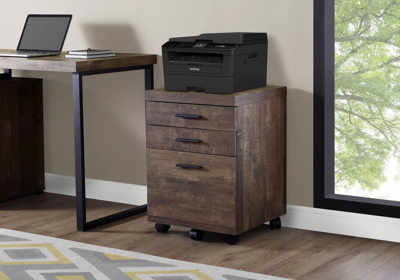 File Cabinet Rolling Mobile Storage Drawers Printer Stand For Office by Unique Piece Furniture