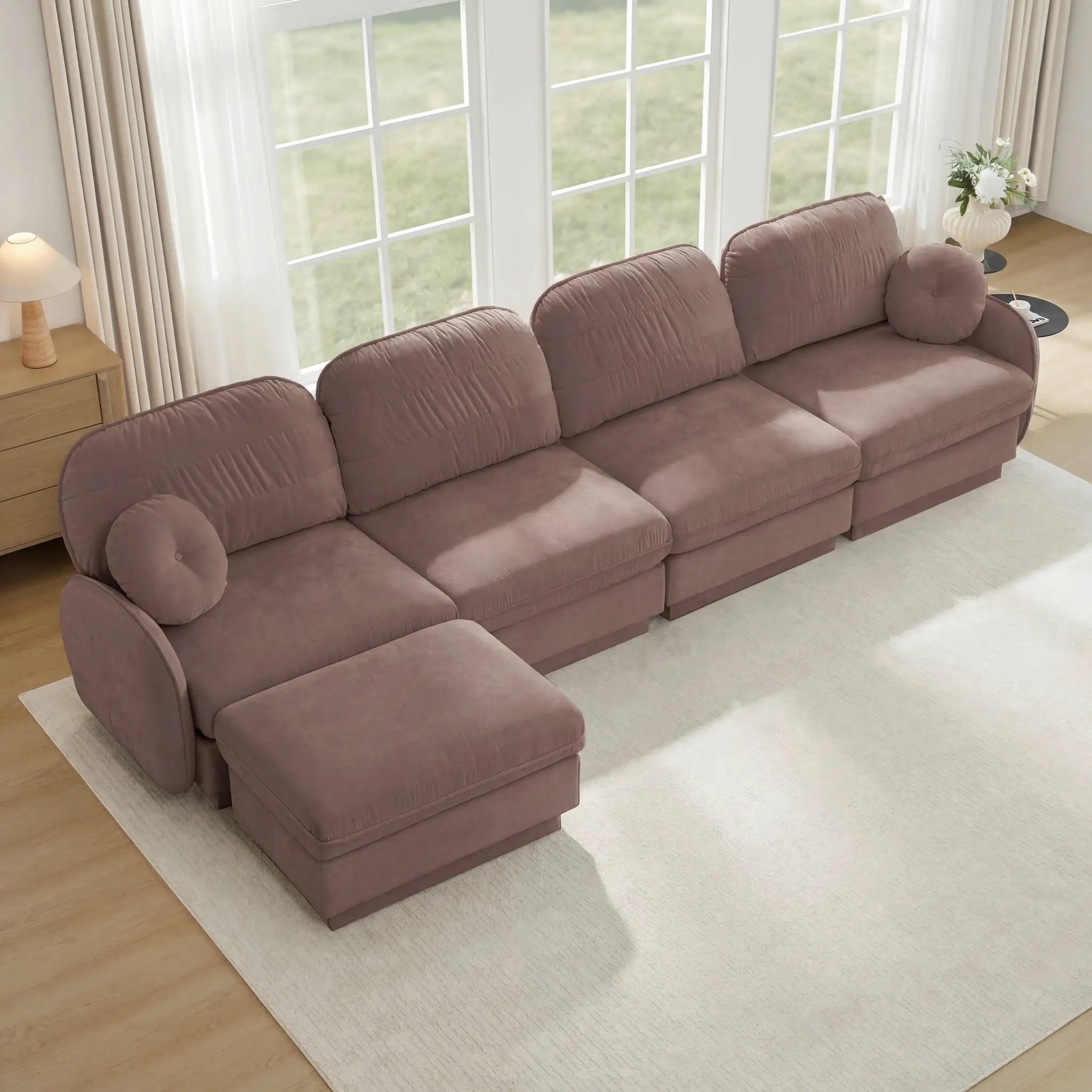 137" Oversize Chenille L-Shaped Sofa by HouseOfZazla