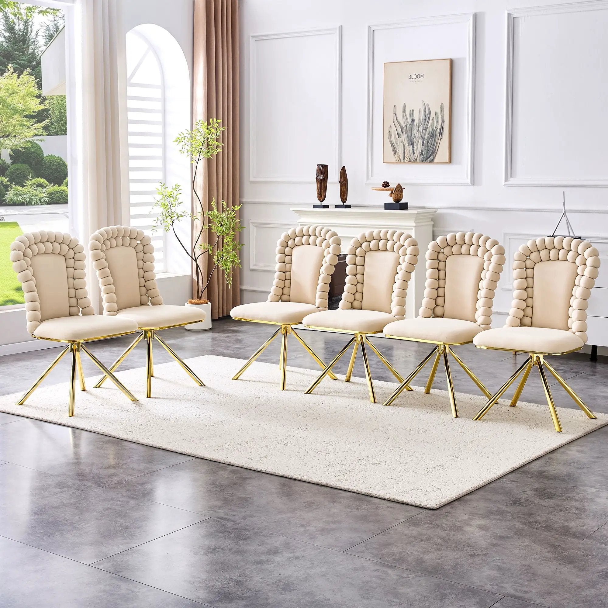 Puffy Bubble, Ball Chain Chair For Dining Room & Kitchen (Set of 2) by Unique Piece Furniture