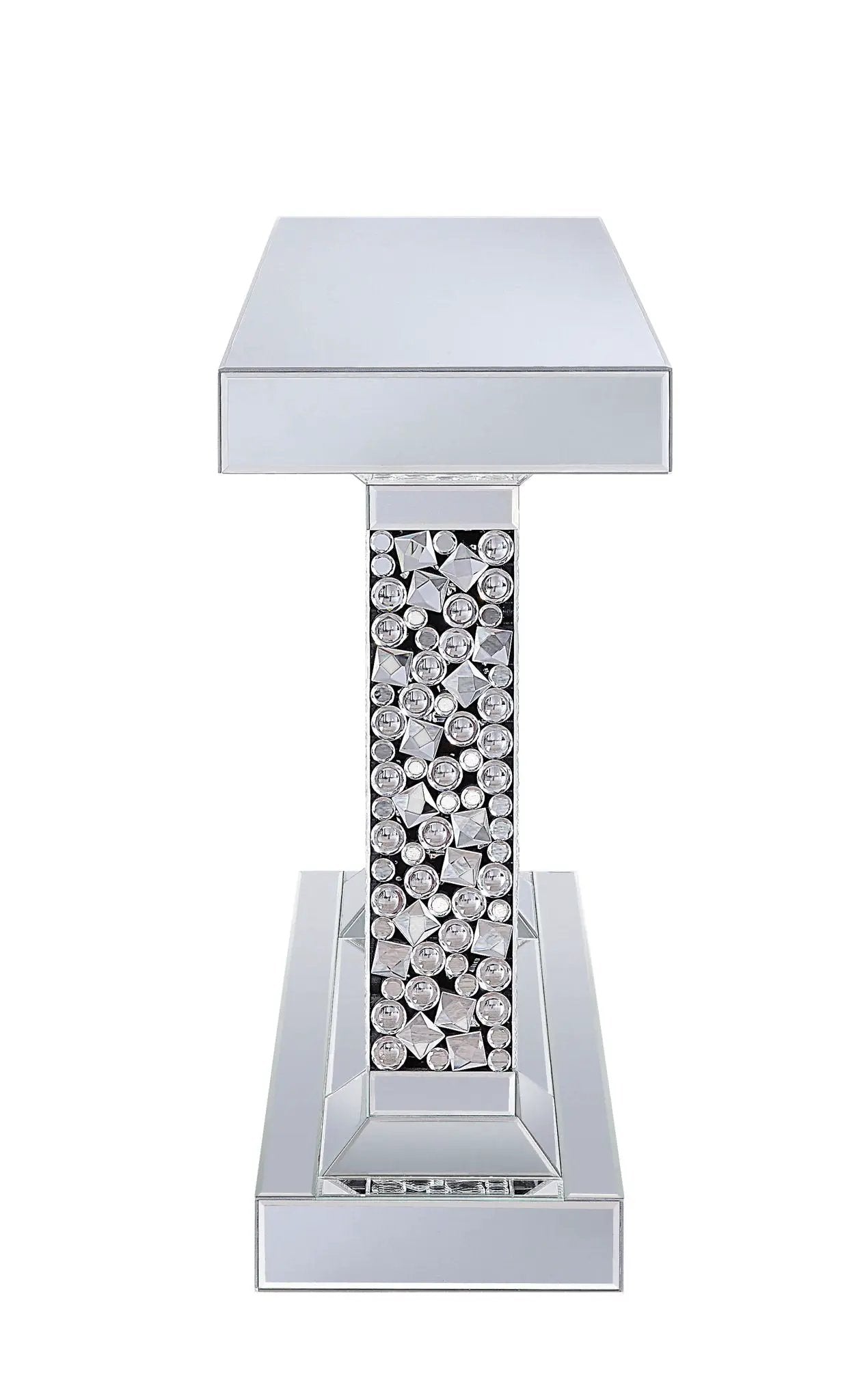 Lachina - Glam Mirrored Faux Gems Console Table - Silver by Unique Piece Furniture
