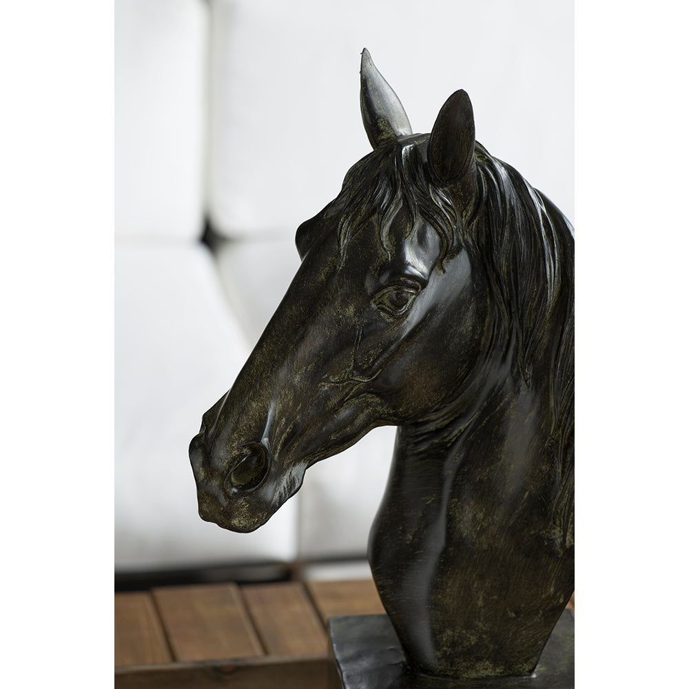 13x5.7x15.8 Equine Sculpture On Base by HouseOfZazla
