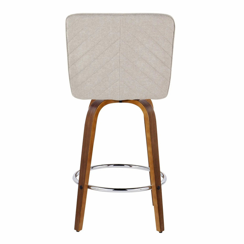 Henry - Contemporary Fixed Height Counter Stool With Swivel With Round Footrest (Set of 2) by HouseOfZazla