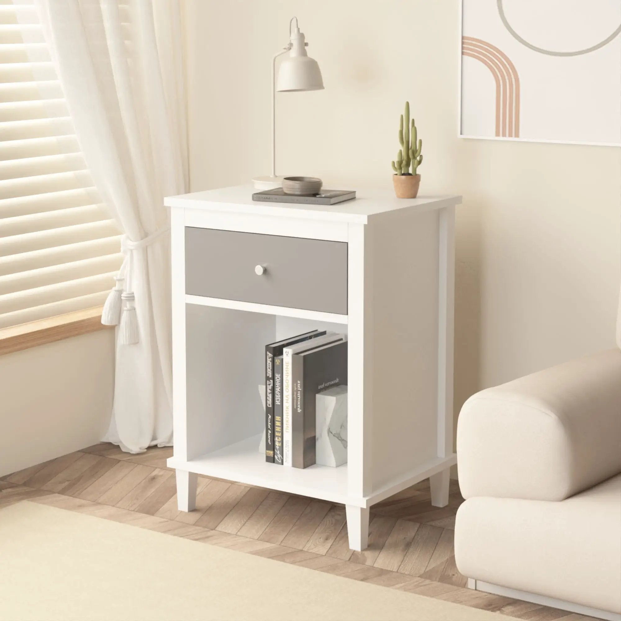 Nightstand With 1 Drawer 1 Shelf by HouseOfZazla