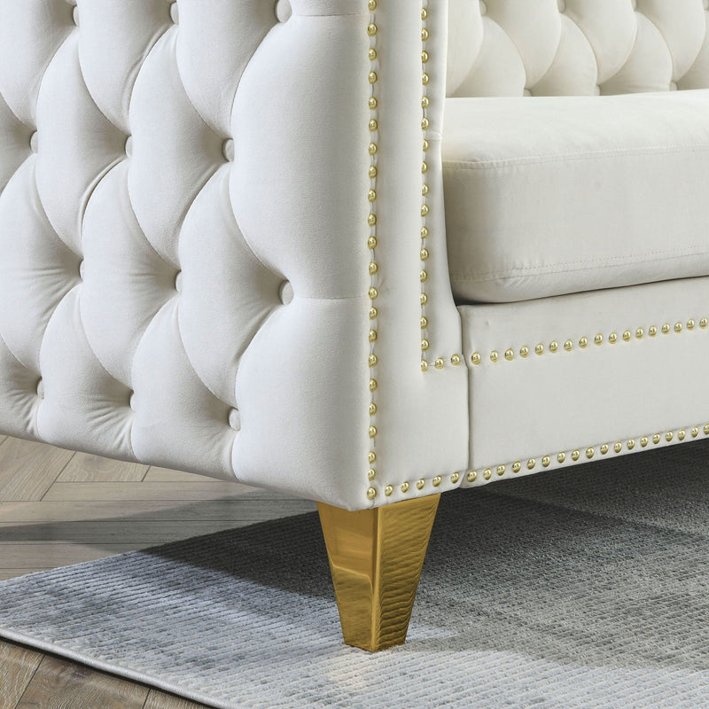 L-Shaped Corner Sofa, 5 Seater Sectional With Tufted Design by HouseOfZazla