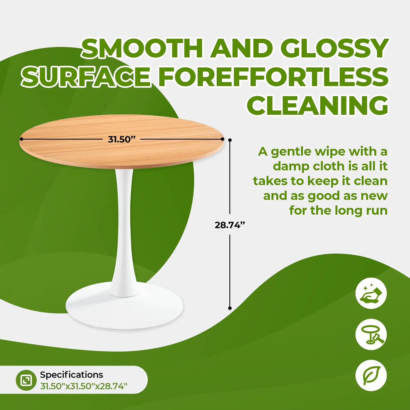 Mid-Century Tulip Table With Round Top, Pedestal Base by Unique Piece Furniture