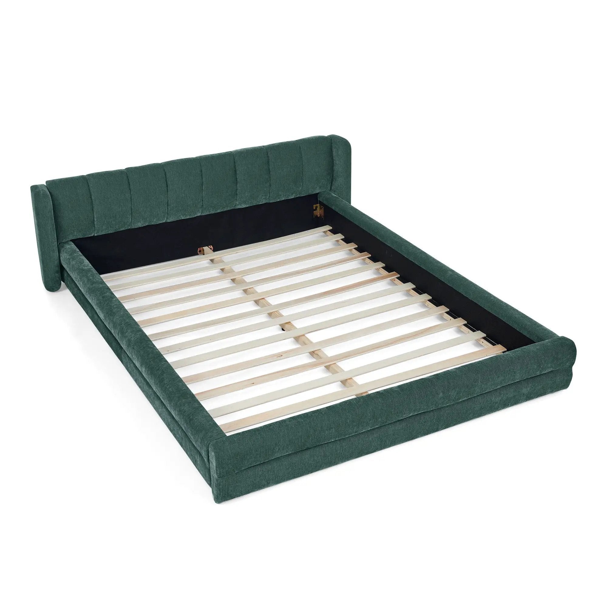 Modern Upholstered Bed Frame With Thick Fabric And Headboard by HouseOfZazla