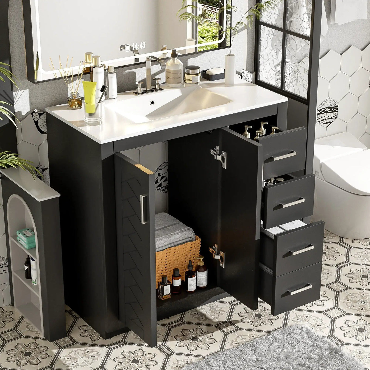 Bathroom Vanity With Sink Combo, Storage Cabinet, Freestanding Set With 3 Drawers & Soft Closing Doors by HouseOfZazla