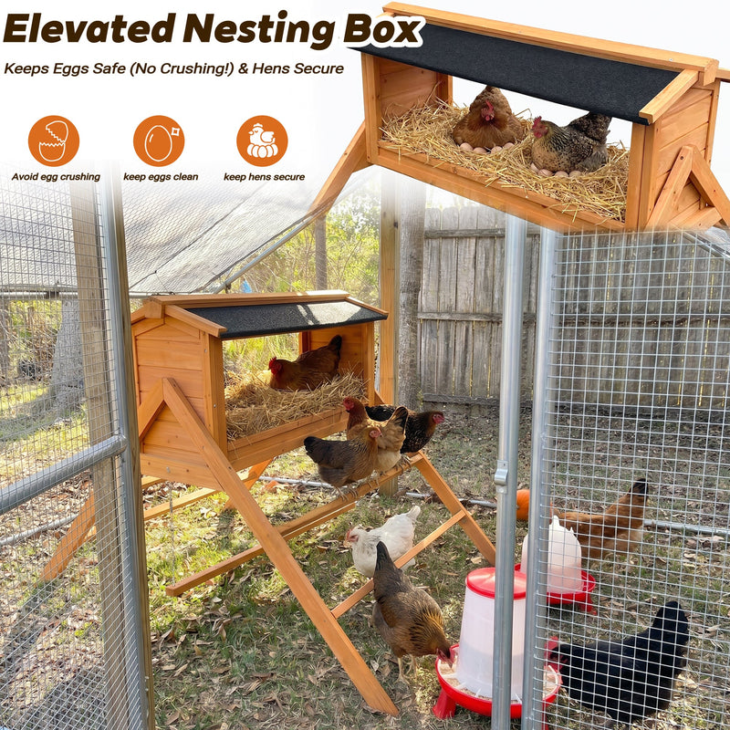 Chicken Nesting Box with Asphalt Roofing and Chicken Perch by HouseOfZazla